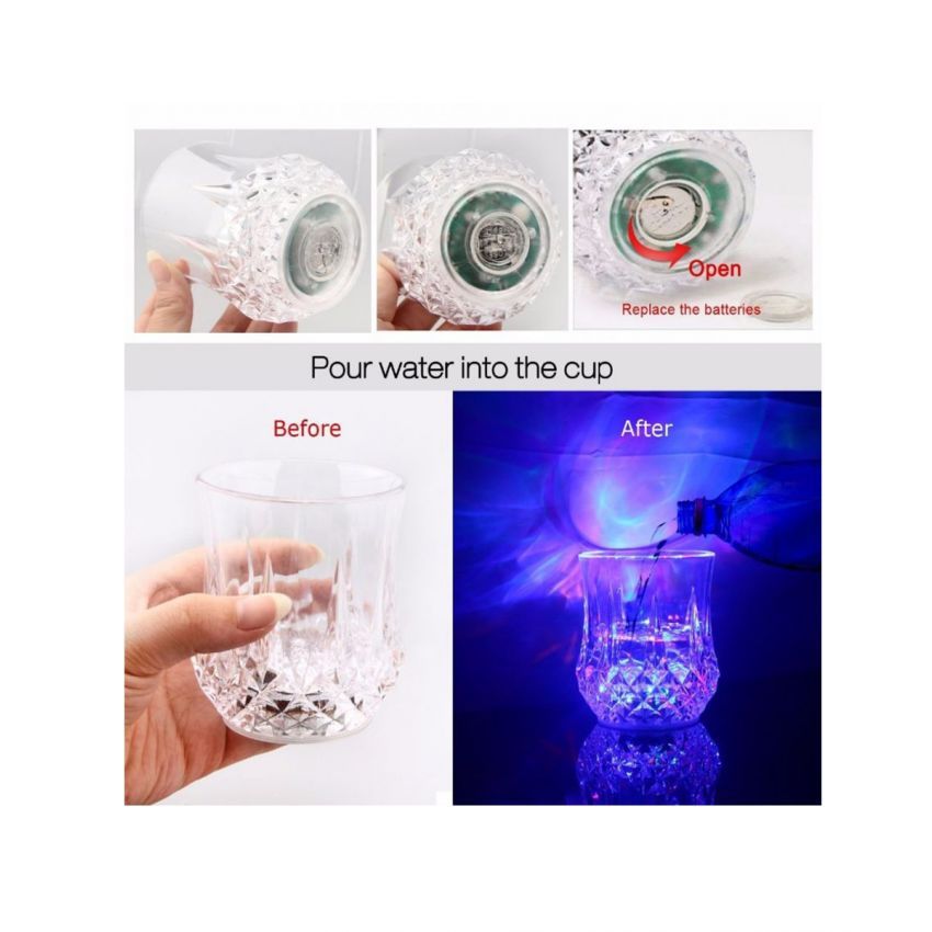 1 Water Activated LED LightUp Flashing Rocks Glass in Pakistan